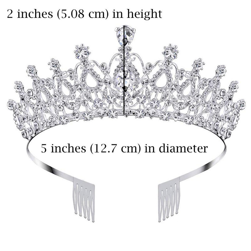 COCIDE Tiara and Crown for Women Silver Rhinestone Birthday Headband Princess Tiaras for Hair Accessories Jewelry for Bridal Wedding Prom Birthday Christmas Xmas Halloween Party - Image 5
